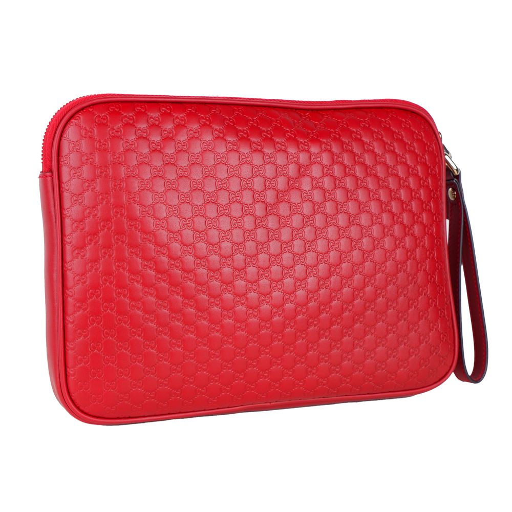 Gucci Elegant Microguccissima Leather Clutch in Red